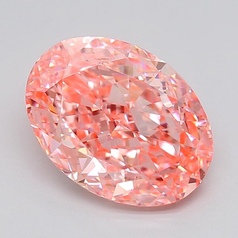 5.16 Ct. Fancy Vivid  Pink Oval Lab Grown Diamond