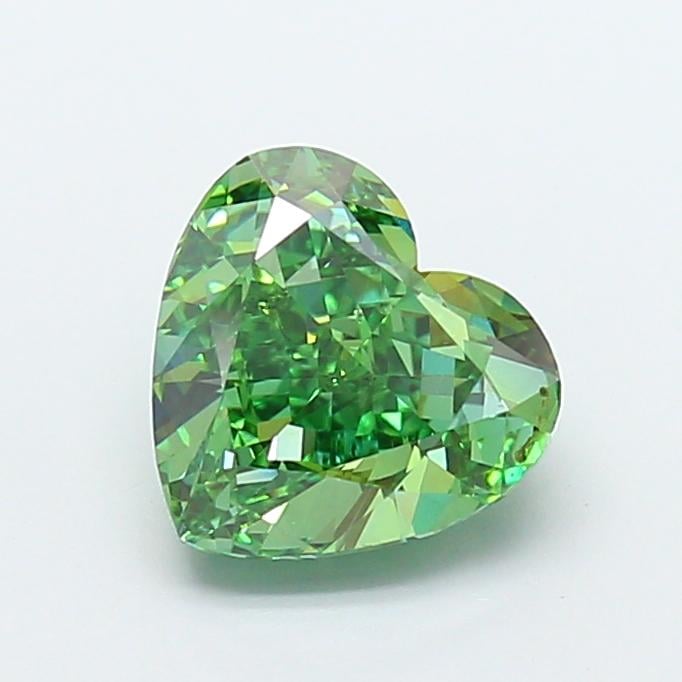 2.55 Ct. Fancy Vivid Green Heart Lab Grown Diamond