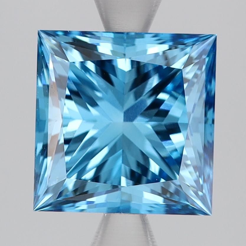 3.06 Ct. Fancy Vivid Blue Princess Lab Grown Diamond