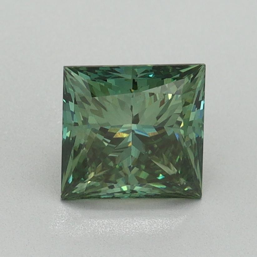 1.30 Ct. Fancy Vivid Green Princess Lab Grown Diamond