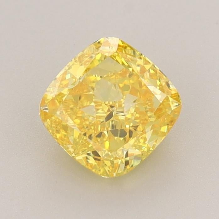 1.00 Ct. Fancy Vivid Yellow Cushion Lab Grown Diamond