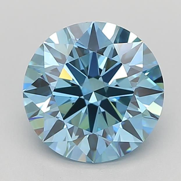 1.53 Ct. Fancy Vivid Blue Round Lab Grown Diamond