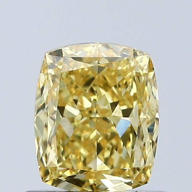 1.00 Ct. Fancy Vivid Yellow Cushion Lab Grown Diamond