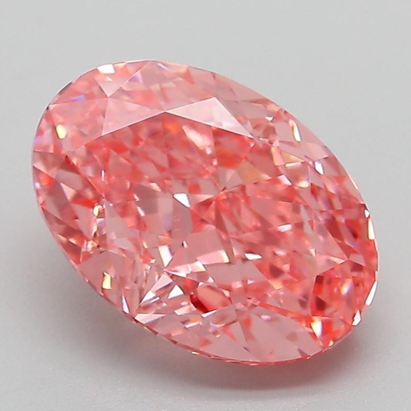 3.36 Ct. Fancy Vivid Pink Oval Lab Grown Diamond