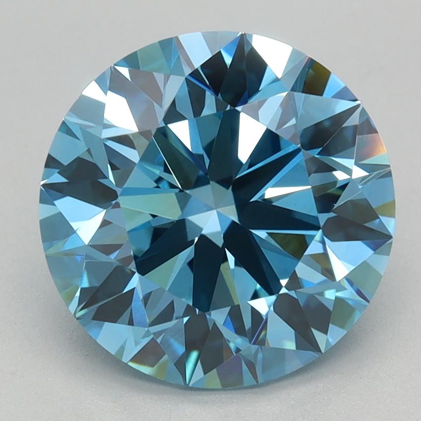 2.69 Ct. Fancy Vivid Blue Round Lab Grown Diamond
