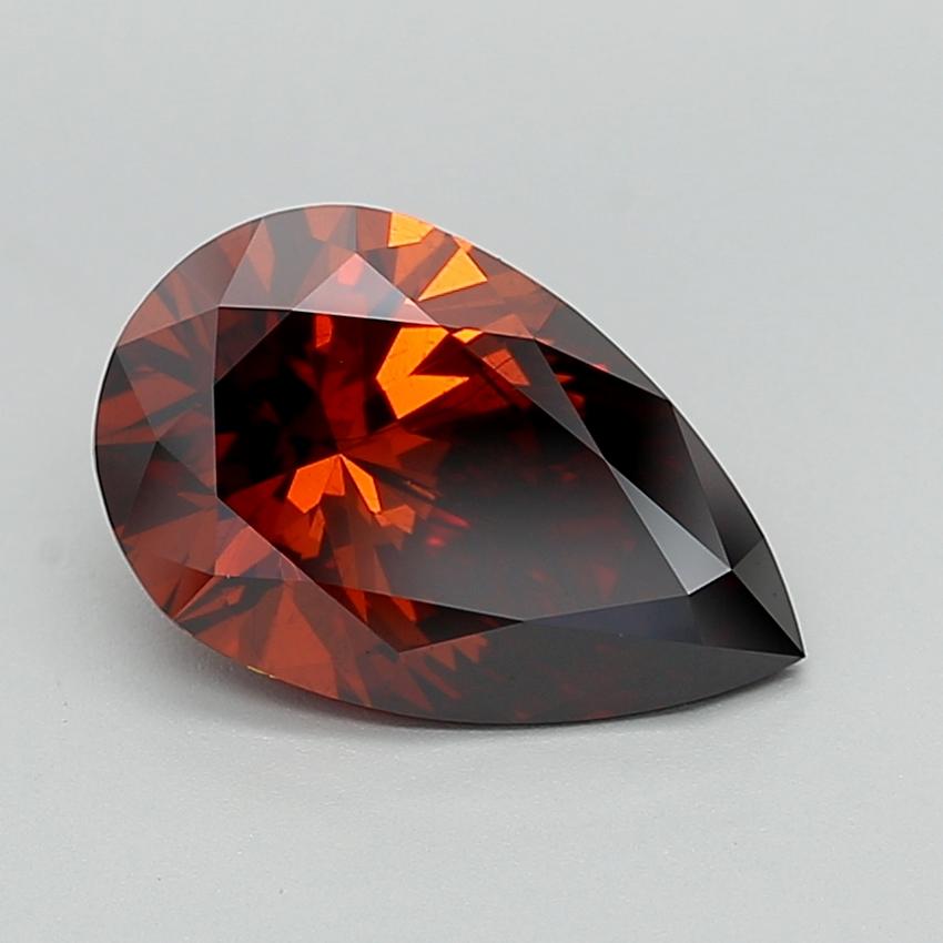 3.08 Ct. Fancy Deep  Orange Pear Lab Grown Diamond