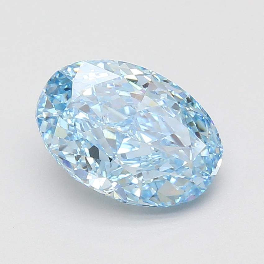3.03 Ct. Fancy Vivid Blue Oval Lab Grown Diamond