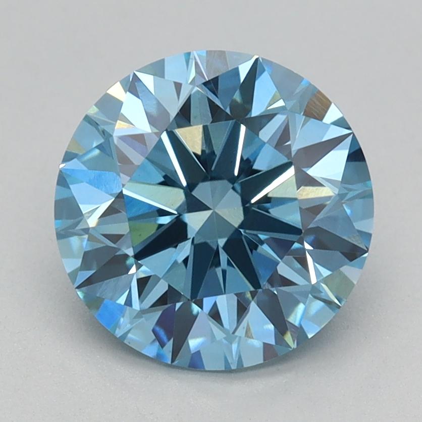 1.59 Ct. Fancy Vivid Blue Round Lab Grown Diamond