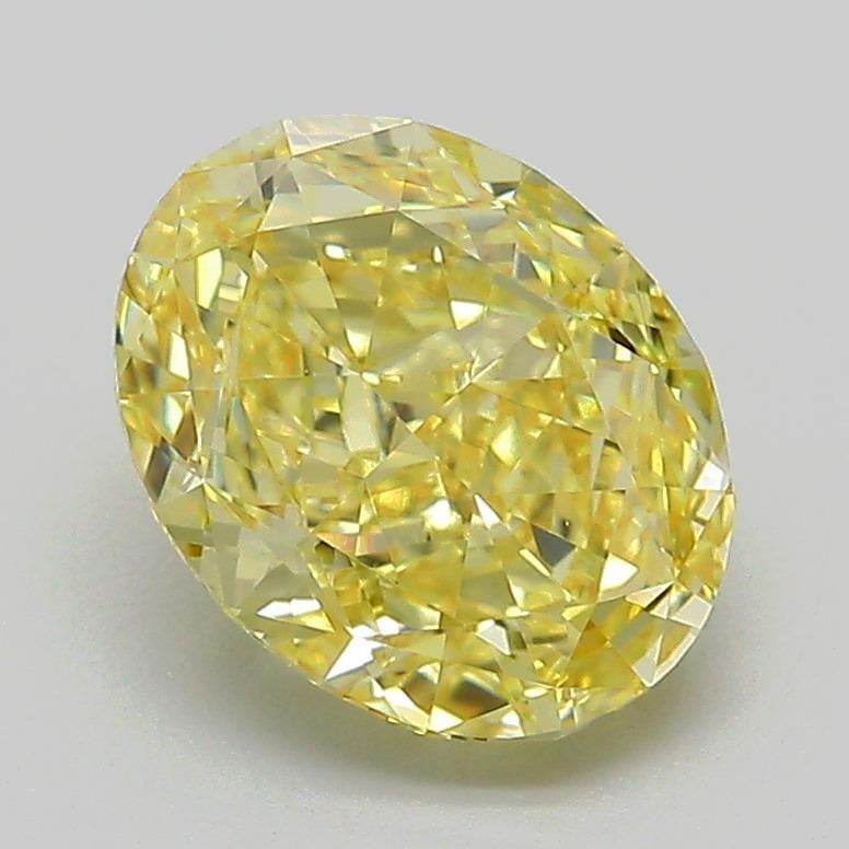 2.22 Ct. Fancy Intense Yellow Oval Lab Grown Diamond