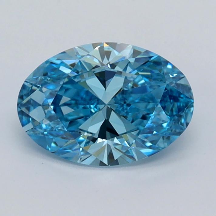 0.98 Ct. Fancy Vivid  Blue Oval Lab Grown Diamond