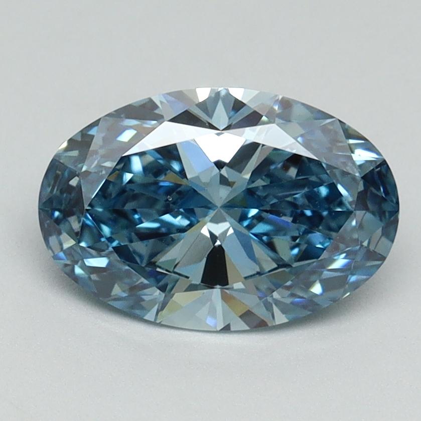 1.51 Ct. Fancy Vivid Blue Oval Lab Grown Diamond