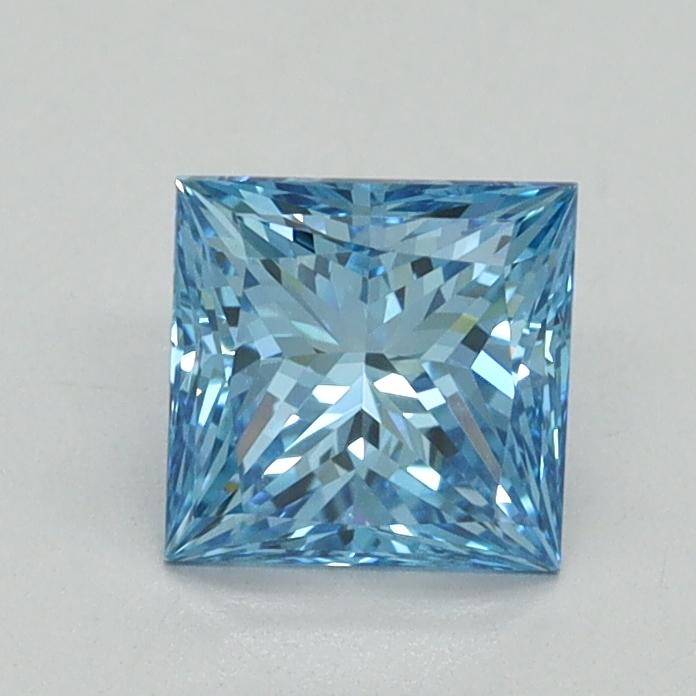 0.92 Ct. Fancy Vivid Blue Princess Lab Grown Diamond