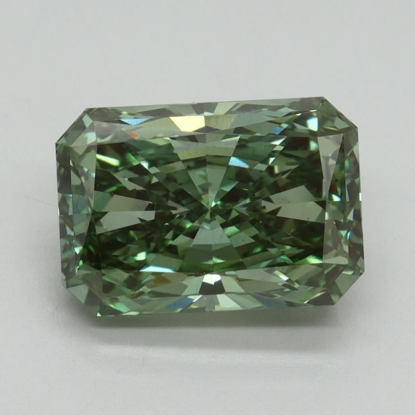 3.04 Ct. Fancy Vivid Pacific Green Radiant Lab Grown Diamond