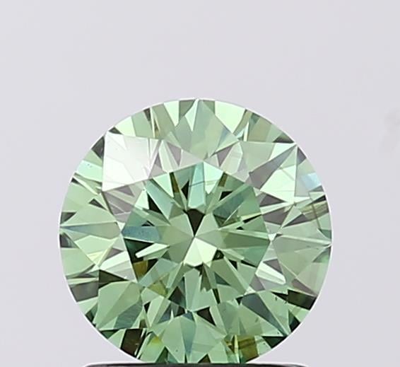 1.09 Ct. Fancy Vivid  Green Round Lab Grown Diamond