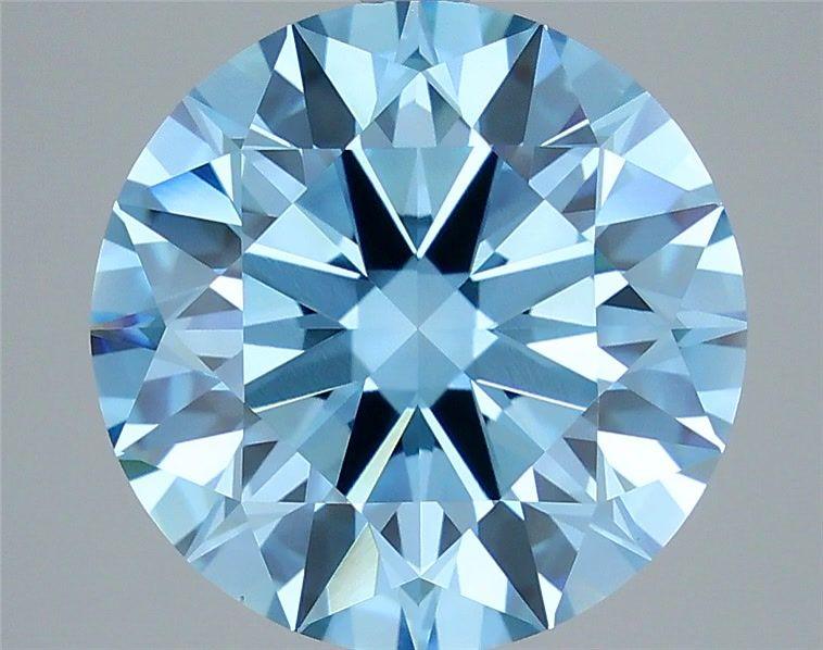 6.04 Ct. Fancy Vivid  Blue Round Lab Grown Diamond
