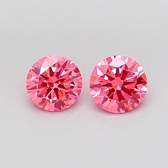0.55 Ct. Fancy Vivid Pink Round Lab Grown Diamond