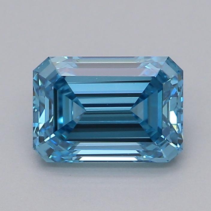 0.71 Ct. Fancy Vivid Blue Emerald Lab Grown Diamond