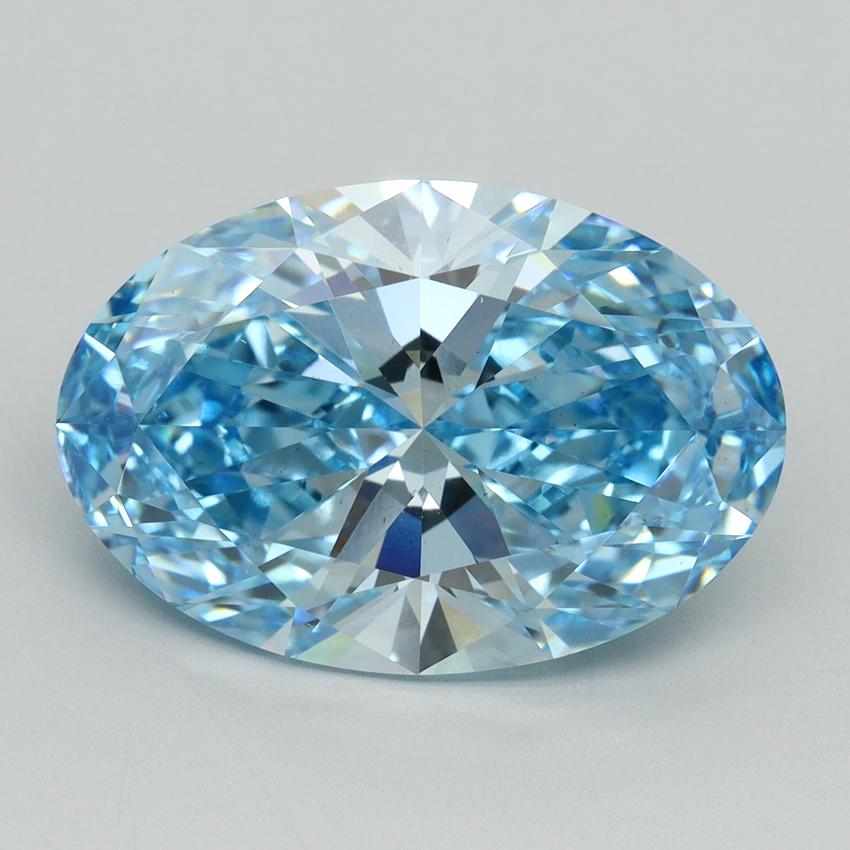 7.02 Ct. Fancy Vivid Blue Oval Lab Grown Diamond