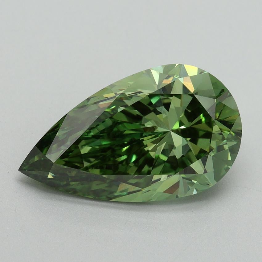 4.15 Ct. Fancy Vivid Green Pear Lab Grown Diamond