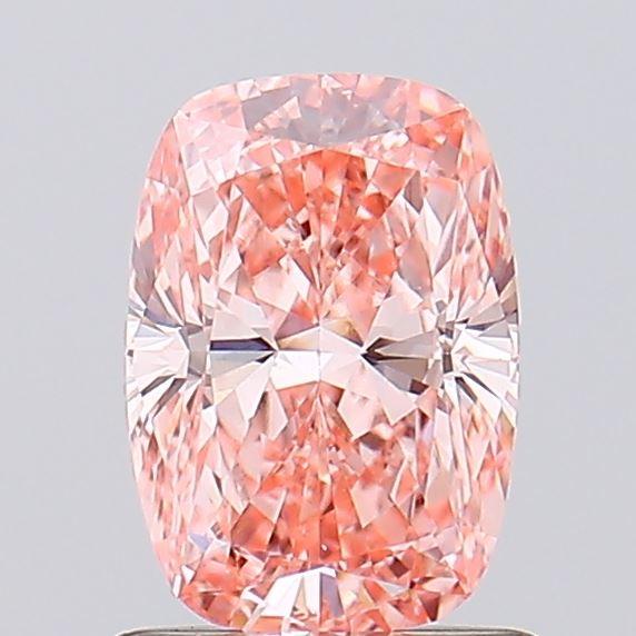 0.97 Ct. Fancy Vivid Pink Cushion Lab Grown Diamond