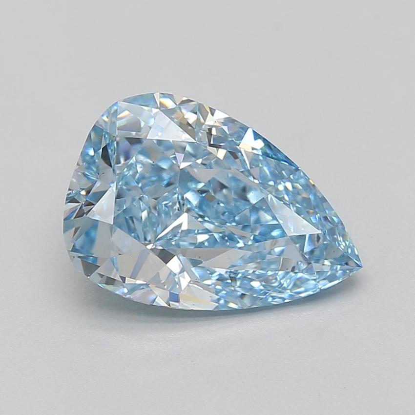 3.97 Ct. Fancy Vivid Blue Pear Lab Grown Diamond