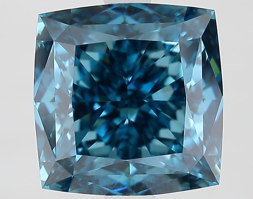 3.61 Ct. Fancy Vivid Blue Cushion Lab Grown Diamond