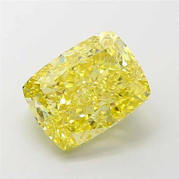 6.02 Ct. Fancy Intense Yellow Cushion Lab Grown Diamond