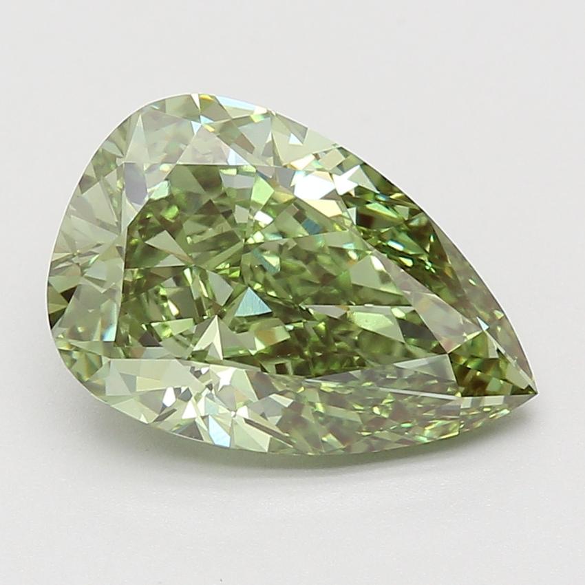 5.03 Ct. Fancy Vivid Green Pear Lab Grown Diamond