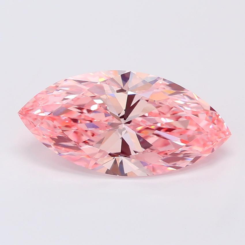 3.03 Ct. Fancy Vivid Pink Marquise Lab Grown Diamond