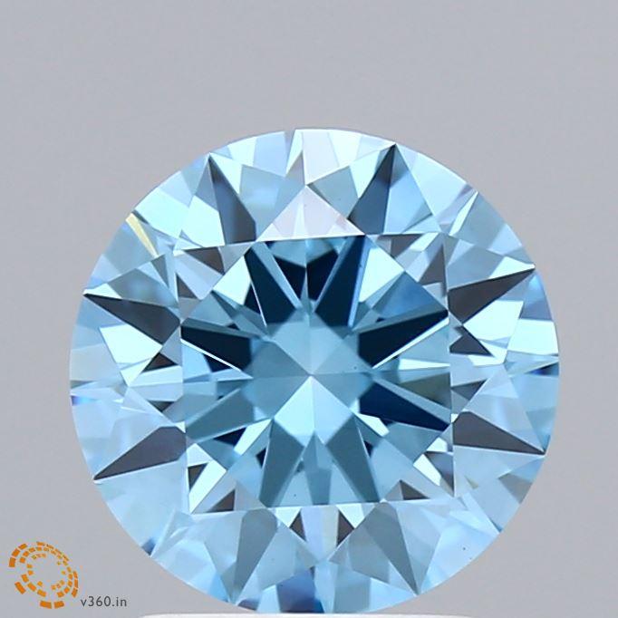 2.14 Ct. Fancy Vivid  Blue Round Lab Grown Diamond