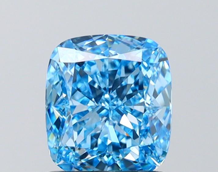 1.50 Ct. Fancy Vivid Blue Cushion Lab Grown Diamond