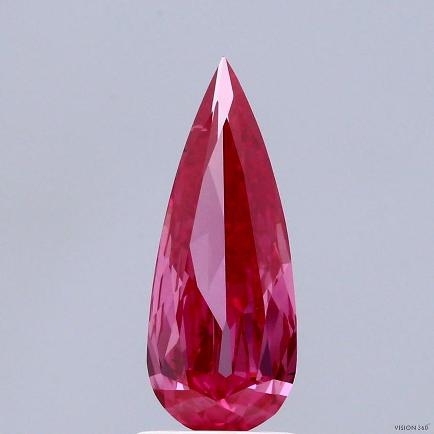 1.29 Ct. Fancy Vivid Pink Pear Lab Grown Diamond