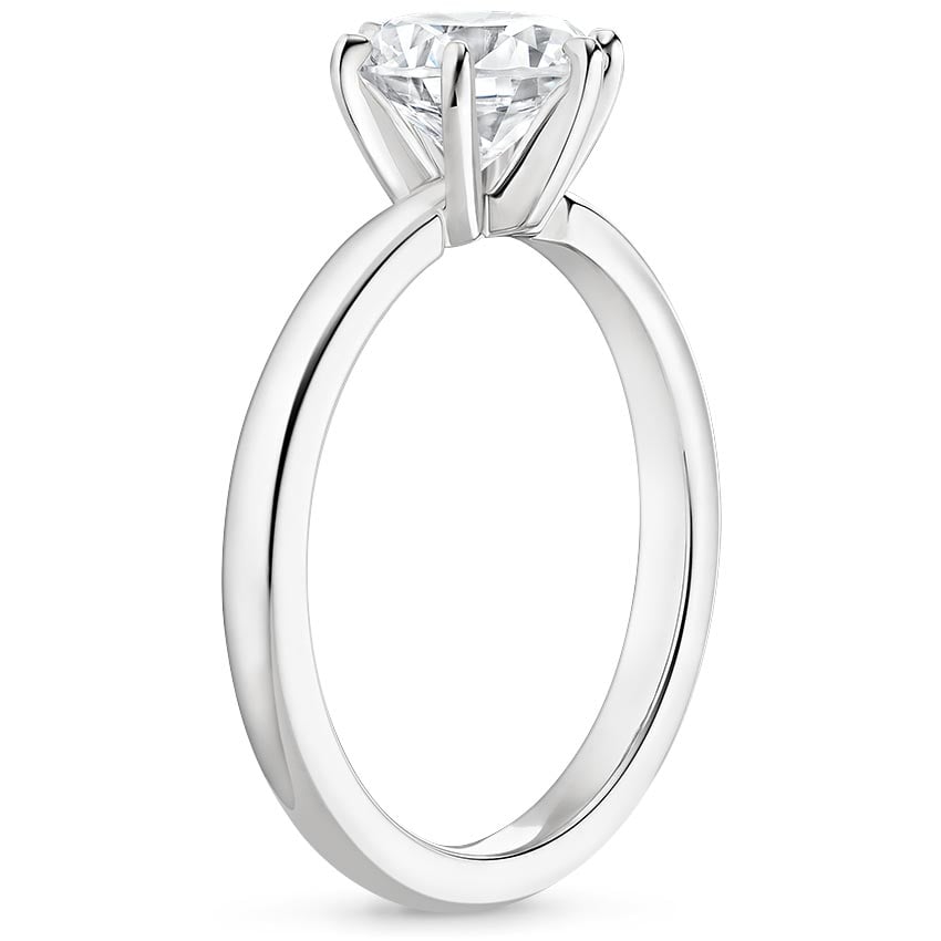 18K White Gold Six-Prong 2mm Comfort Fit Ring, large side view