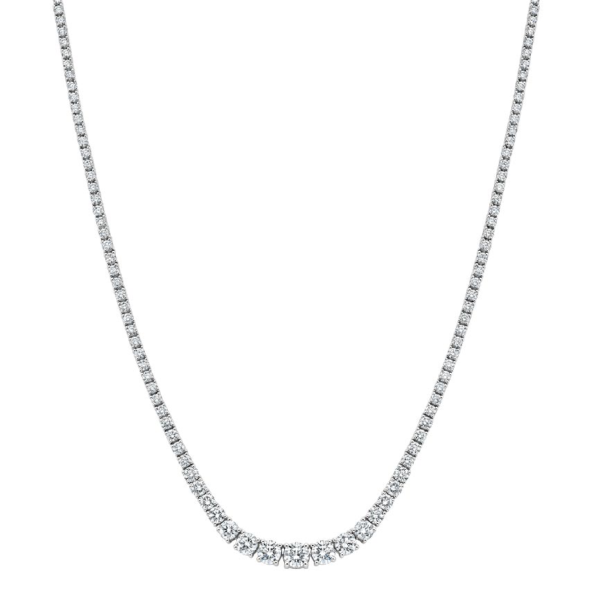 Luxe Graduated Round Diamond Necklace 