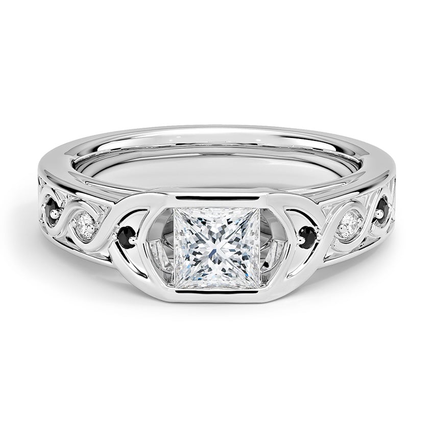 Custom Celtic Weave Alternating Diamond Ring