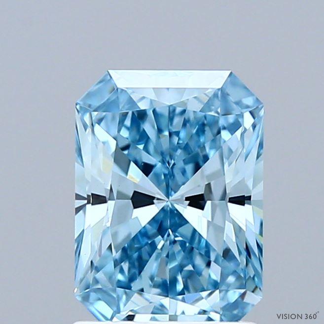 1.53 Ct. Fancy Vivid Blue Radiant Lab Grown Diamond