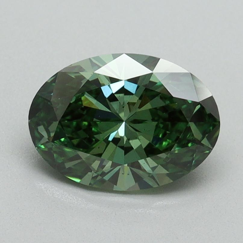 1.22 Ct. Fancy Vivid Green Oval Lab Grown Diamond