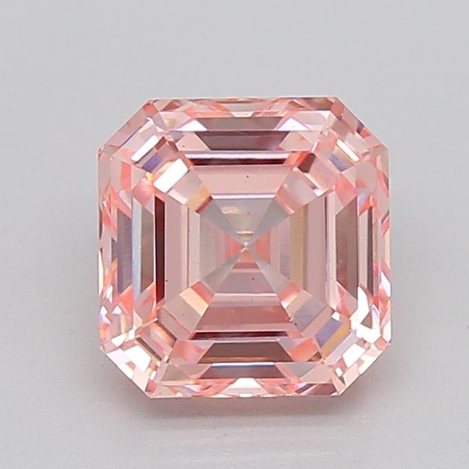 2.00 Ct. Fancy Vivid  Pink Asscher Lab Grown Diamond