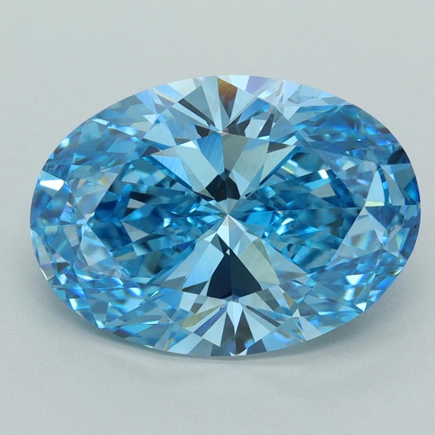 5.11 Ct. Fancy Vivid  Blue Oval Lab Grown Diamond