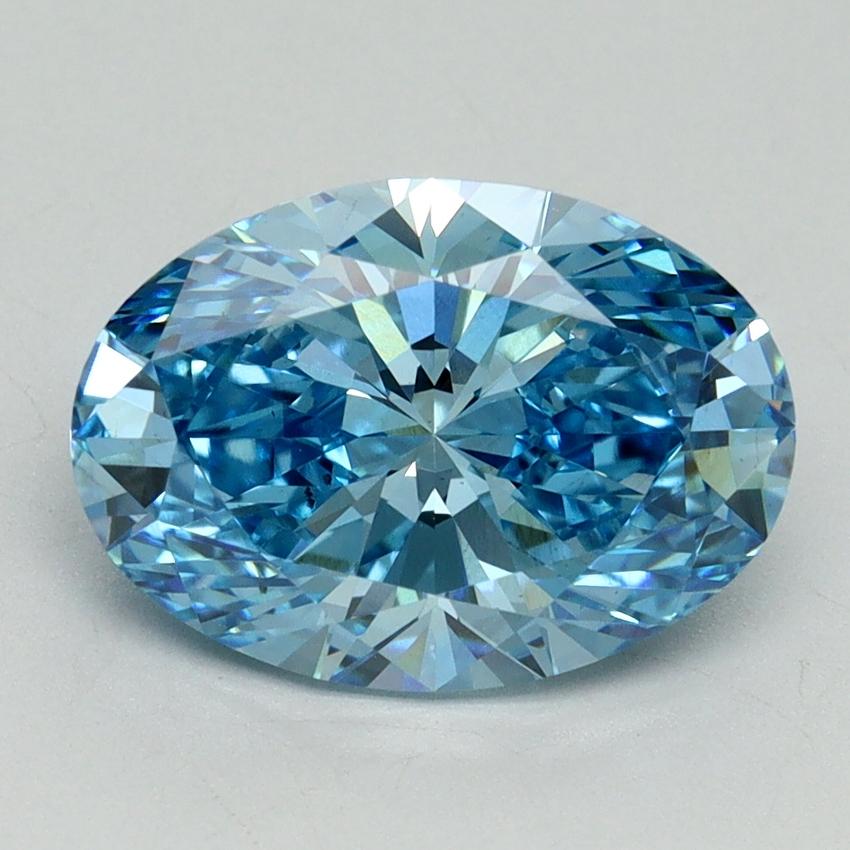 3.11 Ct. Fancy Vivid Blue Oval Lab Grown Diamond