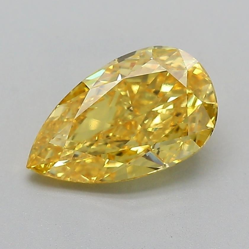 2.11 Ct. Fancy Vivid  Yellow Pear Lab Grown Diamond
