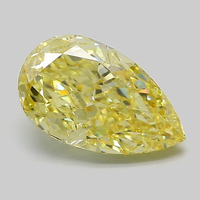 3.07 Ct. Fancy Intense  Yellow Pear Lab Grown Diamond