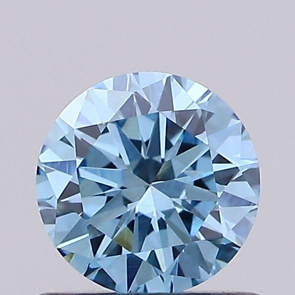 0.57 Ct. Fancy Vivid Blue Round Lab Grown Diamond
