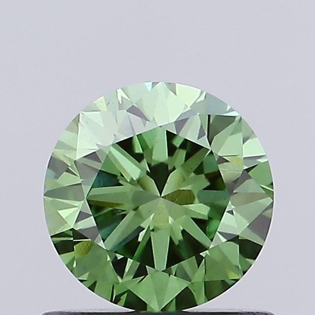 0.75 Ct. Fancy Vivid Green Round Lab Grown Diamond