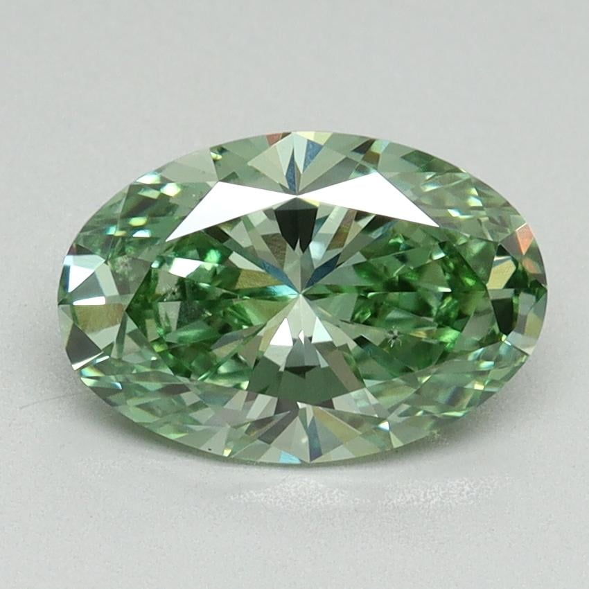 1.70 Ct. Fancy Vivid Pacific Green Oval Lab Grown Diamond