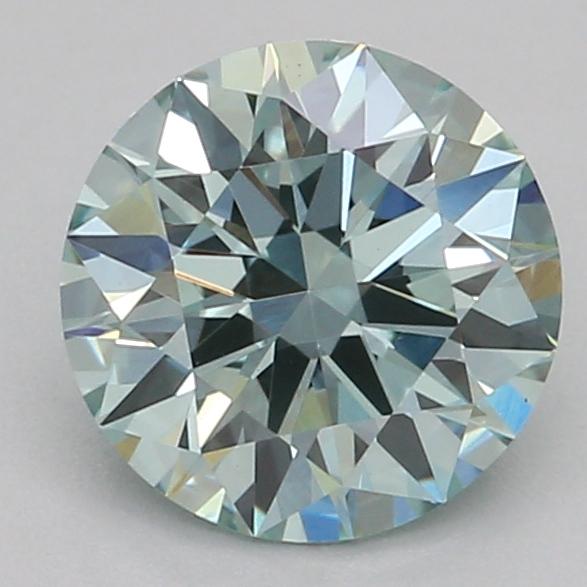 0.72 Ct. Fancy Intense Bluish Green Round Lab Grown Diamond