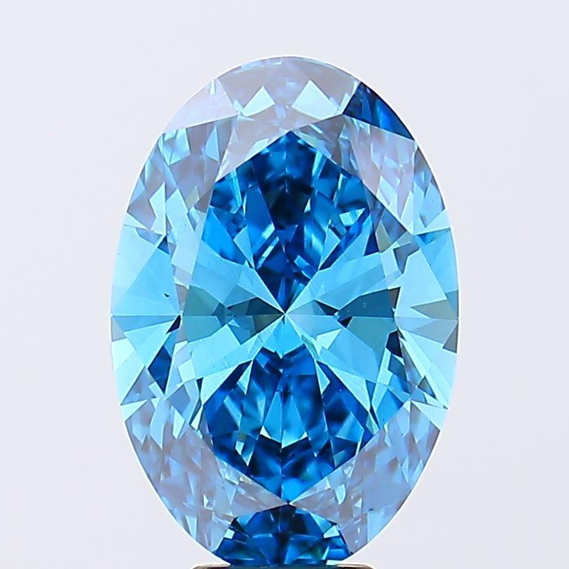 6.02 Ct. Fancy Vivid Blue Oval Lab Grown Diamond