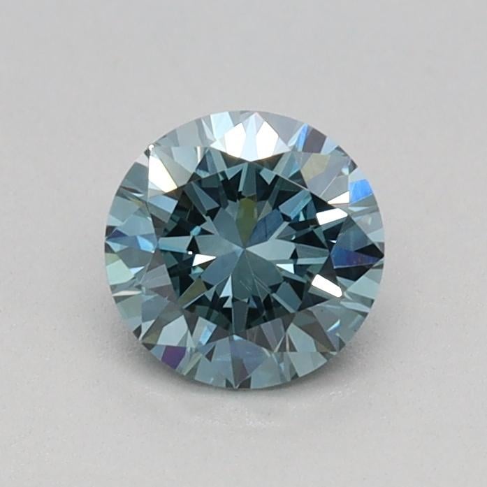 0.39 Ct. Fancy Vivid Green Blue Round Lab Grown Diamond