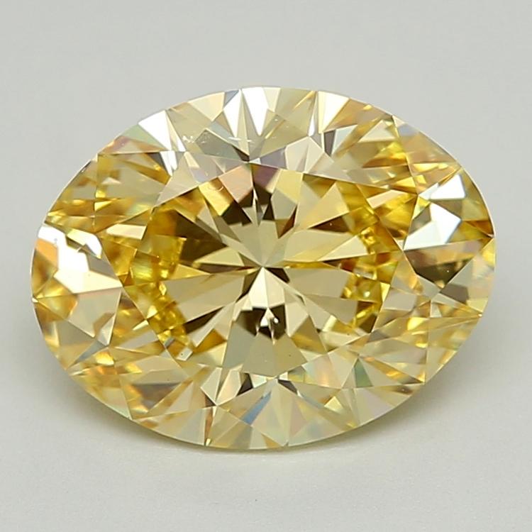 3.08 Ct. Fancy Intense  Yellow Oval Lab Grown Diamond