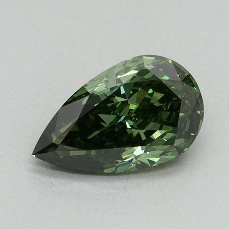 0.72 Ct. Fancy Vivid Pacific Green Pear Lab Grown Diamond